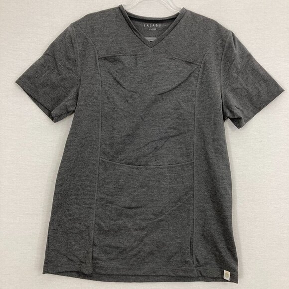 LALABU Soothe Short Sleeve Shirt Kangaroo Pouch Gray Size XL - Picture 1 of 11